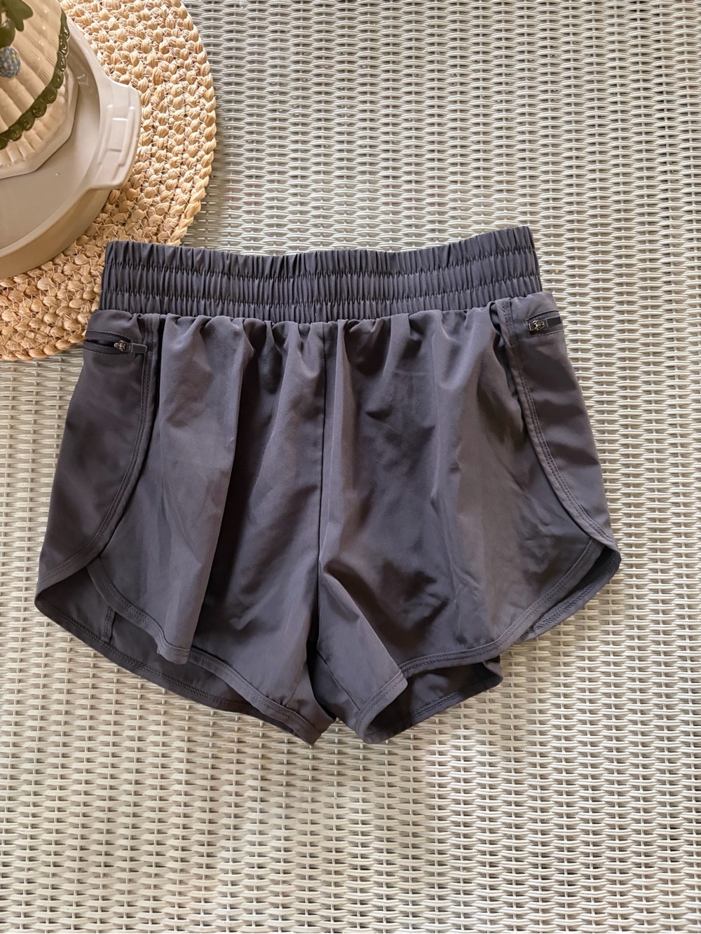 Women's Black Athletic Pull-On Shorts with Zip Pockets